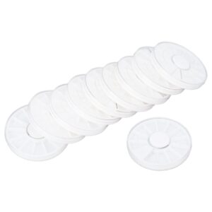 Dioche 10pcs Nail Art Storage Box, 12 Grids Round Dustproof Clear Jewelry Organize Container for Beads Earrings Pills