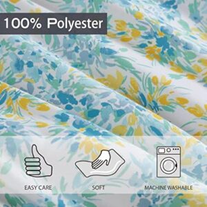 Poppy & Fritz - King Duvet Cover Set, Soft Reversible Bedding with Matching Shams & Zipper Closure, All Season Home Decor (Happy Floral Blue, King)