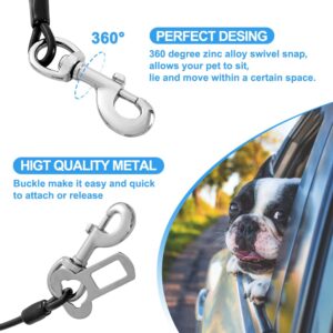 Mi Metty Dog Seat Belt Harness for Car,2pcs Dog Seatbelt of Coated Wire Leash Safety Restraint,No Chew Tether Cable Vehicle Dog Accessories,Double Clips & Latch (Black, 32 inch/80 CM)