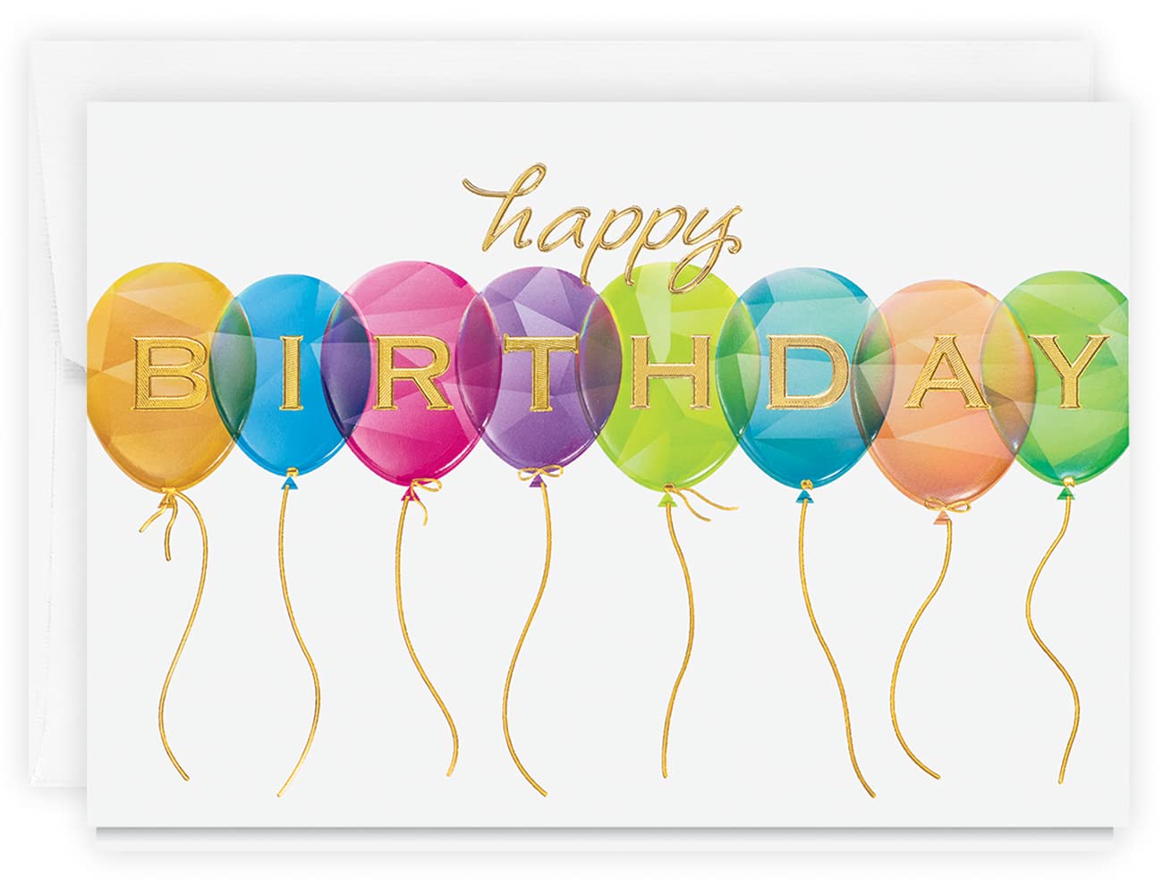 The Gallery Collection, 1 Count Card Pack, Birthday Card with Foil Lined Envelope (Prismatic Birthday Balloons)