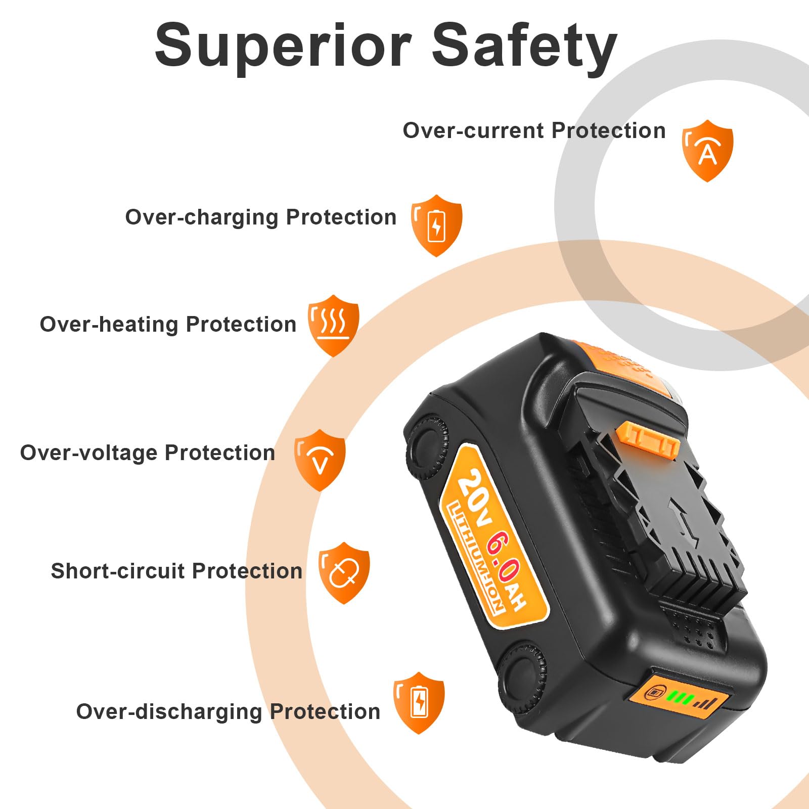 TeenPower 4Pack 20V 6.0Ah Battery Replacement for Dewalt 20v Max Battery