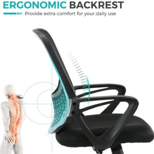 Office Chair Ergonomic Computer Chair Mesh Back Desk Chair Mid Back Task Chair with Armrests/Height Adjustable for Home Office Gaming