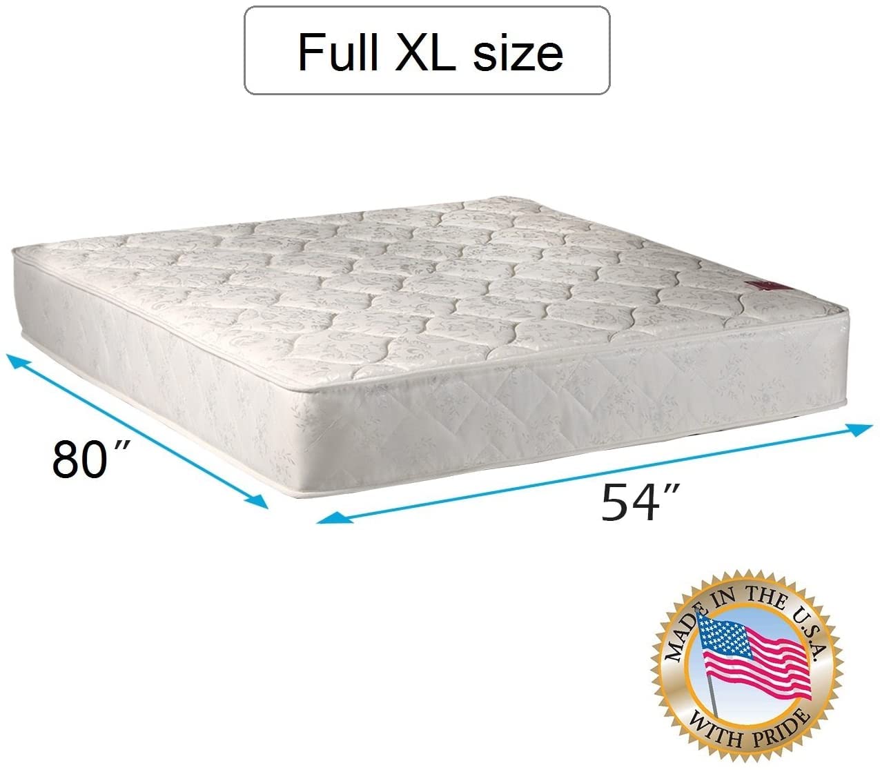 DS Solutions USA Legacy 2-Sided Full XL Size Mattress Only with Mattress Cover Protector - Orthopedic, Innerspring Coils, Fully Assembled, Long Lasting Comfort