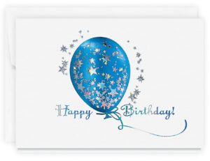 the gallery collection, 1 count card pack, birthday card with pearl lined envelope (birthday starburst)