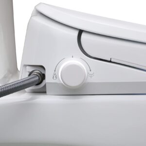 ALPHA BIDET UX Pearl Bidet Toilet Seat in Elongated White | Ultra Low Profile | Endless Warm Water | Arced Stainless Steel Nozzle | LED Nightlight | Dryer | Deodorizer | 3 Year Warranty