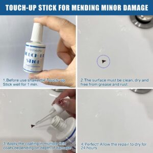 Cocomfix Porcelain Repair Kit, High-Gloss White Porcelain Sink Touch Up Paint for Kitchen + Bathrooms: Enamel, Porcelain, Sinks, Tubs