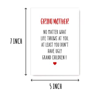 Decolove Grandmother Card - No Matter What Life Throws At You - Cheeky Birthday Card For Grandmother - Funny Greeting Card For Grandmother