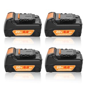 teenpower 4pack 20v 6.0ah battery replacement for dewalt 20v max battery