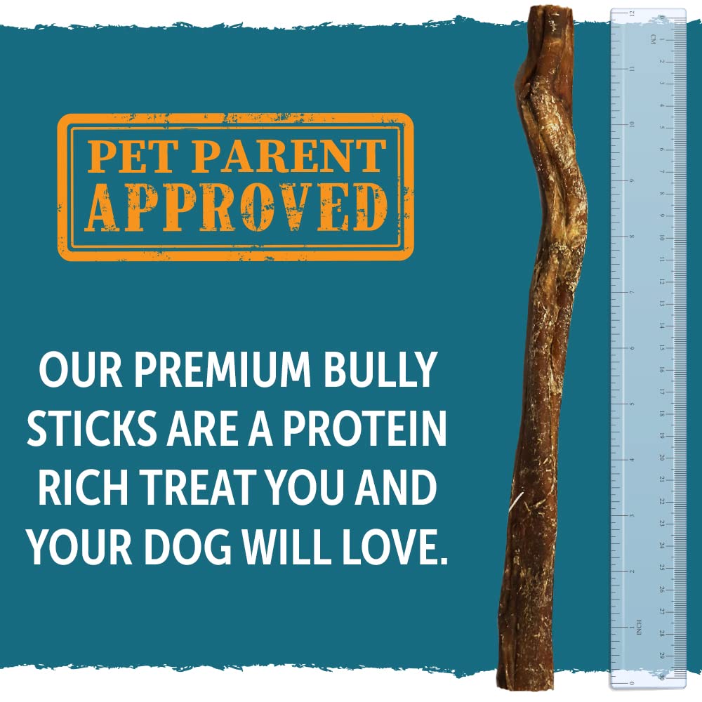 Pet's Choice Naturals Premium Bully Sticks, 12", 6pk, Brown,CW12-PZ6