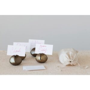 Creative Co-Op 2.5" Metal Bell Place Card Holders with Cards