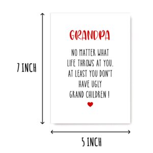 Decolove Grandpa Card - No Matter What Life Throws At You - Cheeky Birthday Card For Grandpa - Funny Greeting Card For Grandpa