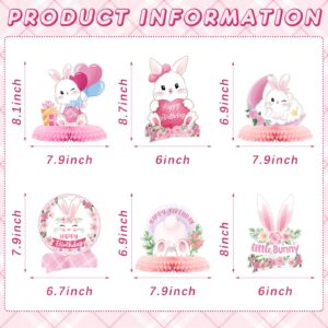 10 Pcs Easter 3D Bunny Party Centerpiece Cute Rabbit Table Decorations Bunny Honeycomb Centerpiece for Girl Birthday Party Table Decorations Baby Shower Supplies