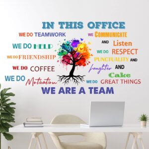 office inspirational wall decals office wall decor for office quotes positive sayings peel and stick office stickers motivational teamwork wall decals company art we are a team gift (elegant style)