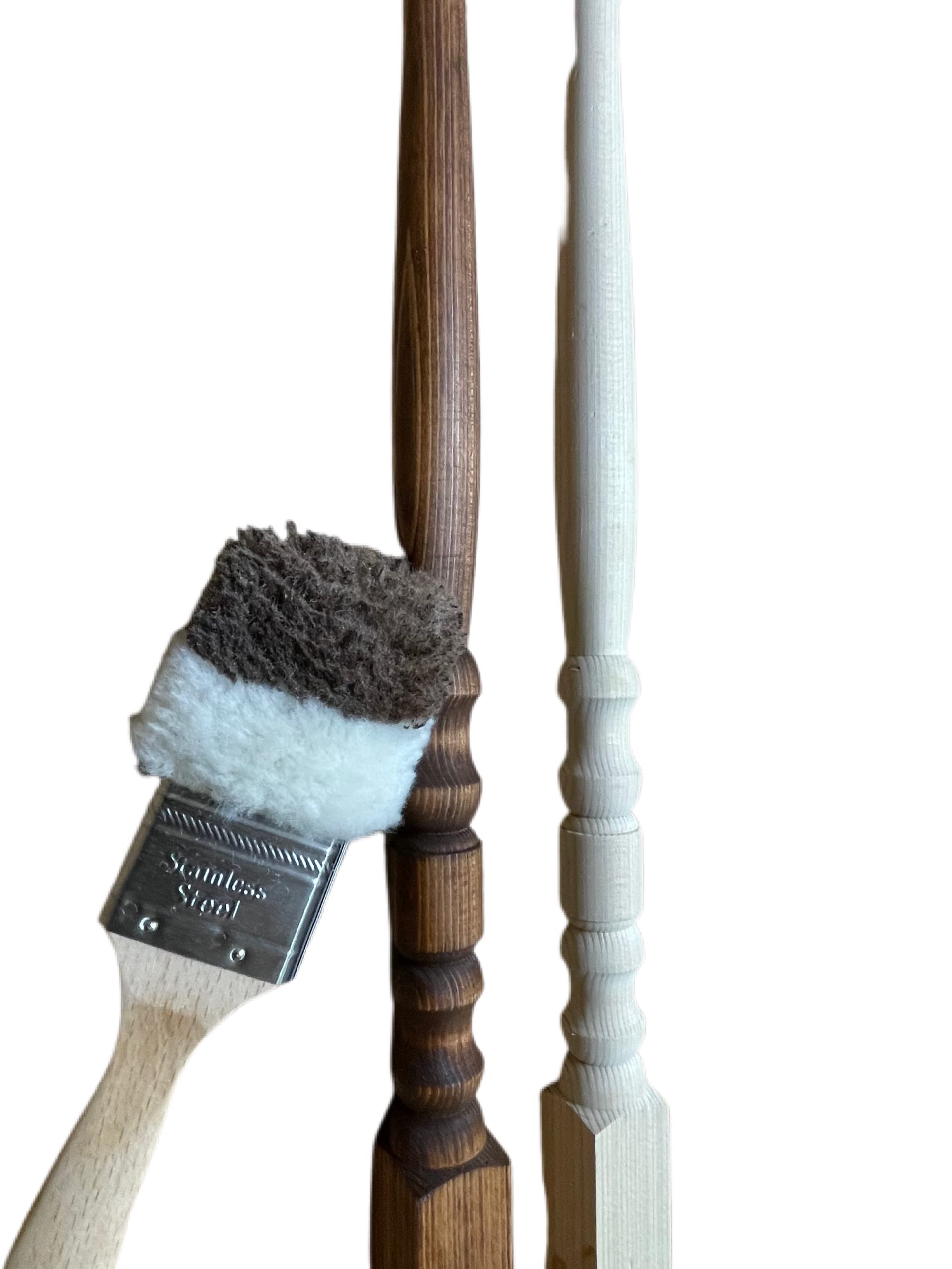 Lambskin Stain & Paint Brush - for use with All Latex and Oil Based Paints, Stains and Polyurethanes. 100% Natural Lambskin - New and Patented Design (2 Inch)