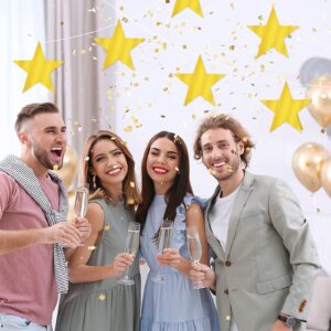 40 Pcs Metallic Star Cutouts Double Printed Paper Stars Decoration for Wedding Party Movie Night Party Supplies Bulletin Board Classroom Wall Party Decorations (Gold)