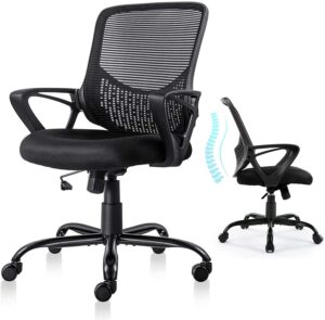 office chair ergonomic computer chair mesh back desk chair mid back task chair with armrests/height adjustable for home office gaming