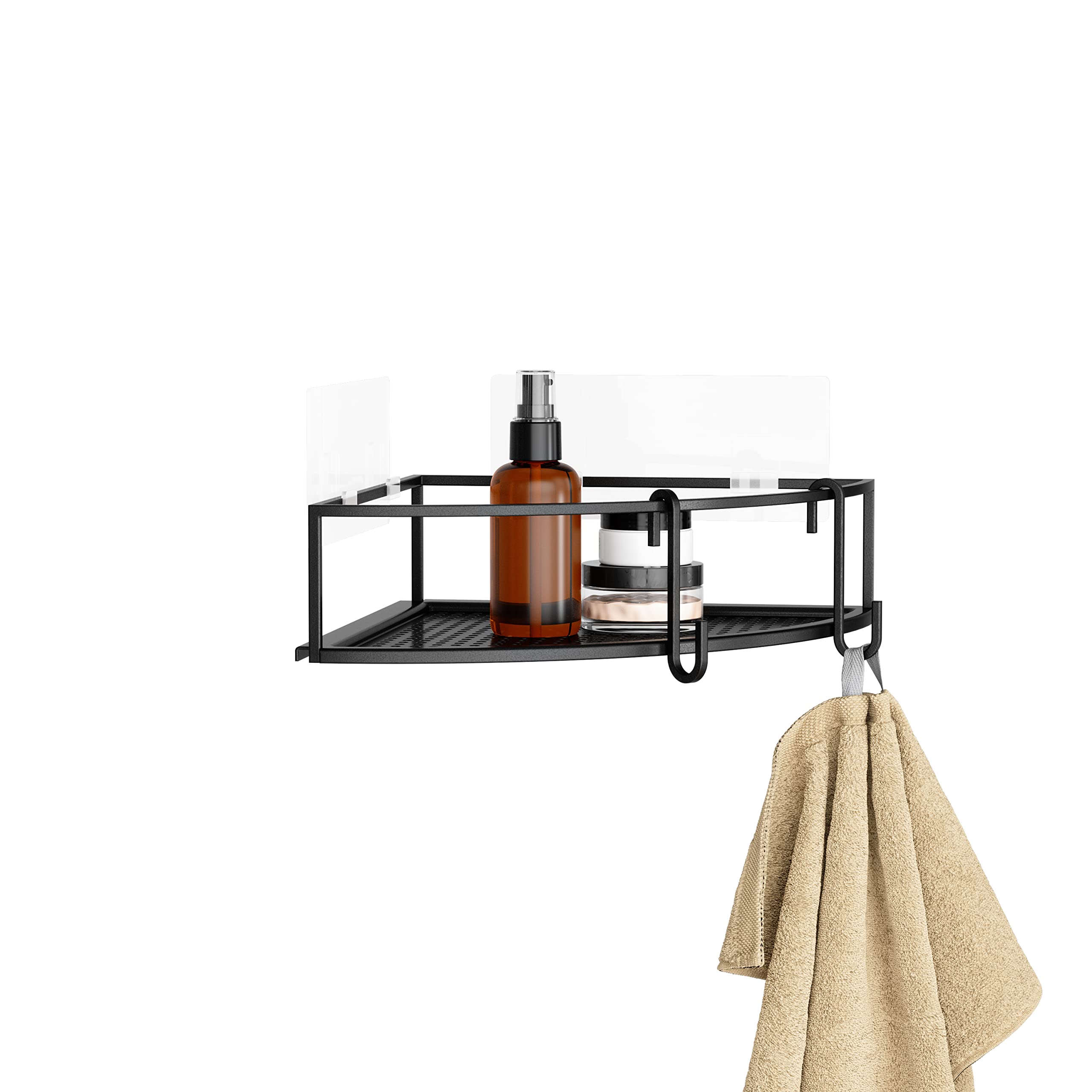 Umbra Cubiko Shower Bin Caddy Set, Corner, Black