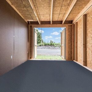 G-Floor Seamless Sheet Vinyl Shed Flooring Cover with Bonded Fibrous Backing - Diamond Tread Pattern (8' x 12', Midnight Black)