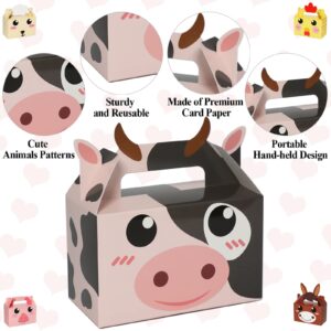 24 Pack Farm Animal Party Favor Boxes Farm Theme Birthday Goodie Boxes Farmhouse Animals Candy Christmas's Day Gift Bags Barnyard Candy Treat Boxes for Girls Kids Baby Shower Birthday Party Supplies