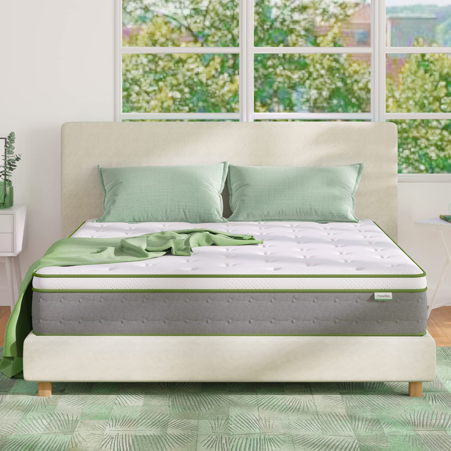 Novilla Mattress California King, 10 Inch Hybrid Pillow Top Mattress Cal King in a Box with Gel Memory Foam & Innerspring for a Cozy & Peaceful Sleep