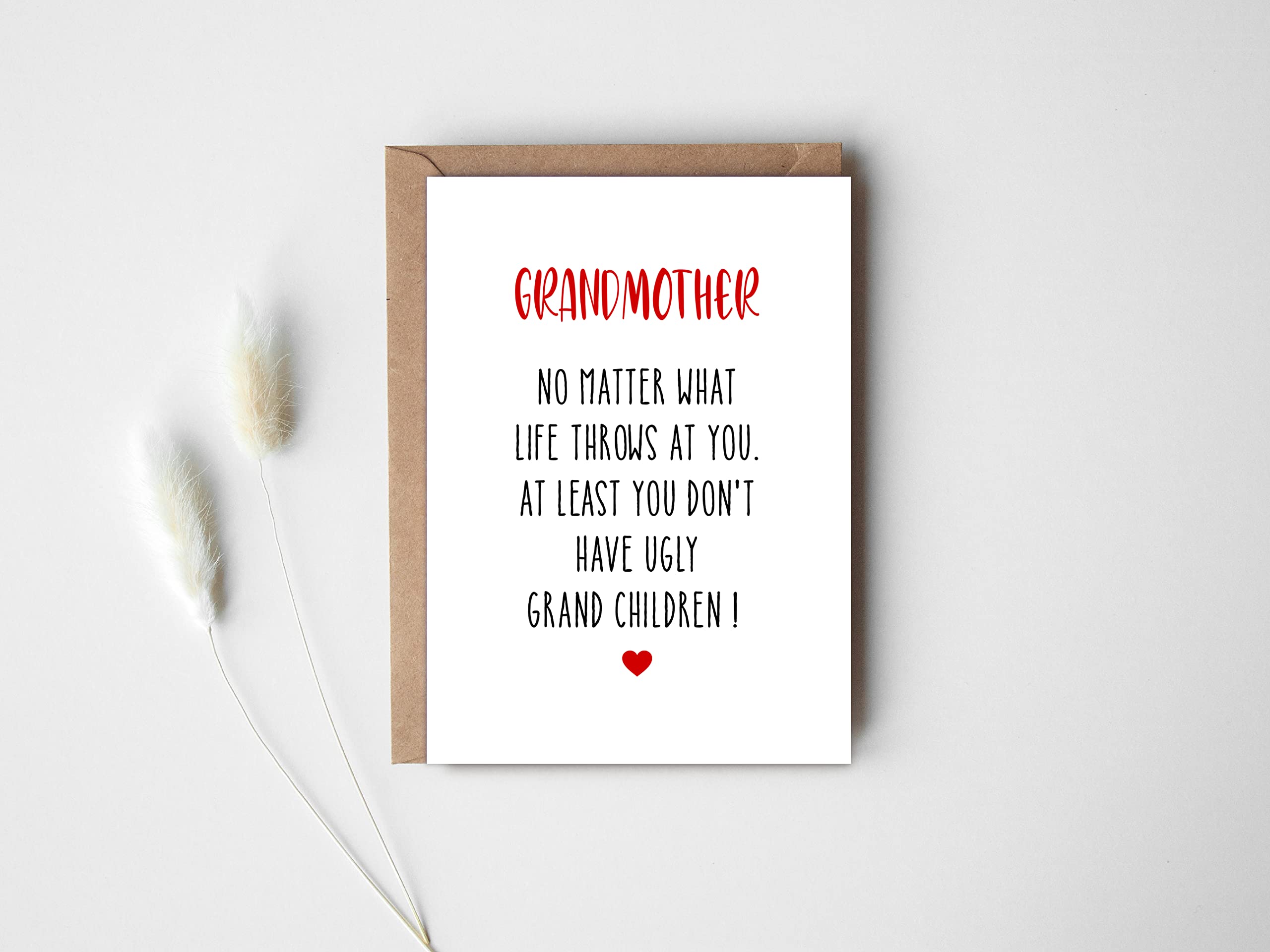 Decolove Grandmother Card - No Matter What Life Throws At You - Cheeky Birthday Card For Grandmother - Funny Greeting Card For Grandmother