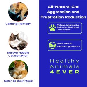 HealthyAnimals4Ever All-Natural Cat Calming Tablets for Stress and Aggressive Behavior - Help Reduce Cat Aggression/Frustration & Promote Relaxation - Homeopathic & Highly Effective - 300 Tablets