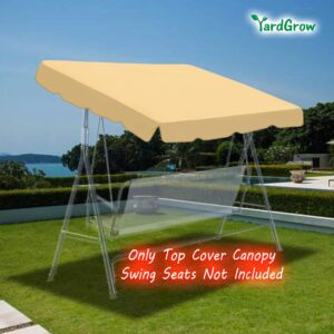 YardGrow 77''x43'' Swing Canopy Replacement Cover Patio Swing Replacement Canopy Top Cover Garden Outdoor, Canopy ONLY (Beige)