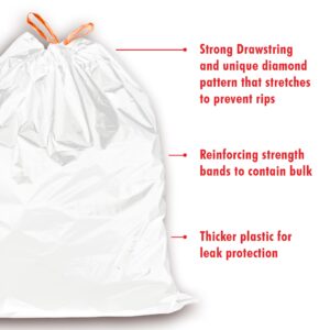 iTouchless Tall Trash Bags, 40 Count, Fits 13 Gal, 14 Gal, 15 Gal, and 16 Gallon Garbage Can, Extra-Large Strong Bathroom Kitchen Bin Liners, for Rubbish Recycling Compost in The Home, Office, Clear