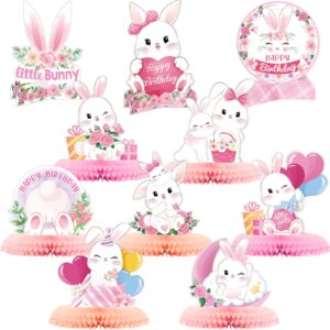 10 pcs easter 3d bunny party centerpiece cute rabbit table decorations bunny honeycomb centerpiece for girl birthday party table decorations baby shower supplies