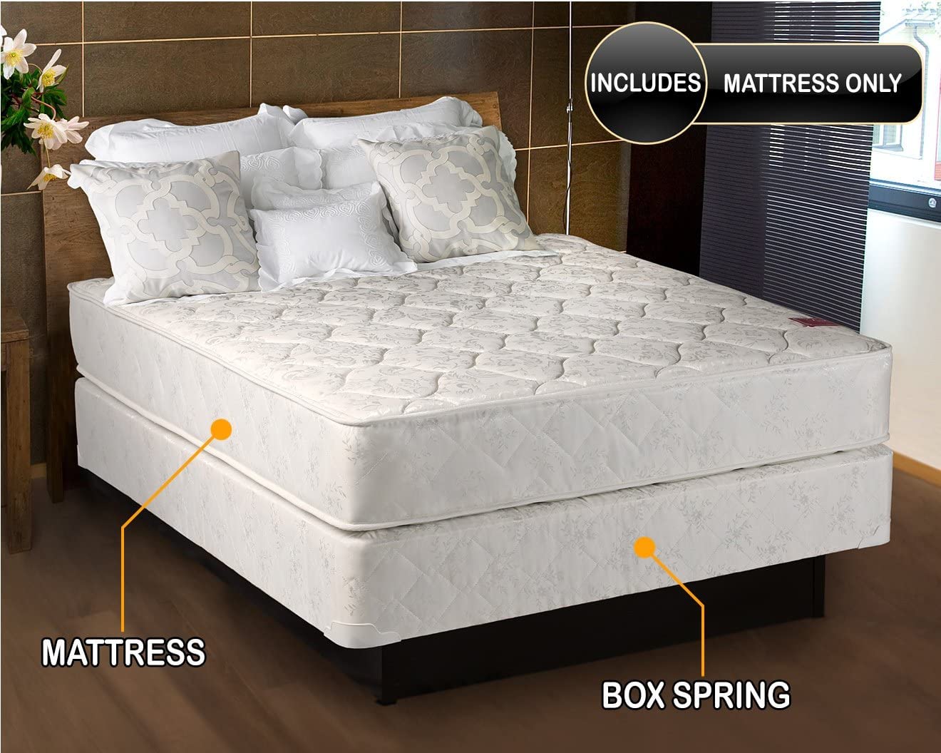 DS Solutions USA Legacy 2-Sided Full XL Size Mattress Only with Mattress Cover Protector - Orthopedic, Innerspring Coils, Fully Assembled, Long Lasting Comfort