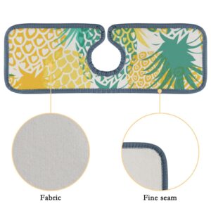 Vantaso 2PCS Faucet Absorbent Mat, Funny Pineapple Washable Sink Drip Catcher, Kitchen Bath Countertop Sinkmat Microfiber Drying Mats