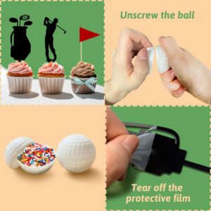 Golf Cake Decorations Golf Cart Cake Toppers Heading for The Green Cake Topper for Golfers with Cart Flag Golf Ball for Golf Theme Party Supplies (White)