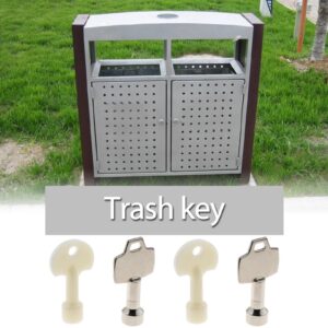 Micro Traders 4PCS Triangle Key Trash Can Bin Metal Key Plastic Key Accessories for 70L Outdoor Peel Trash Can Triangle Side Length 7-9mm