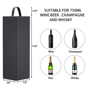 Wine Gift Box 12.8 x 3.8 x 3.8 in,Bottle Gift Box For Liquor Presents,For Wine and Champagne,Magnetic Collapsible Gift Box Wine Bottle Gift Packaging for Weddings,Anniversaries, Parties (Gold)