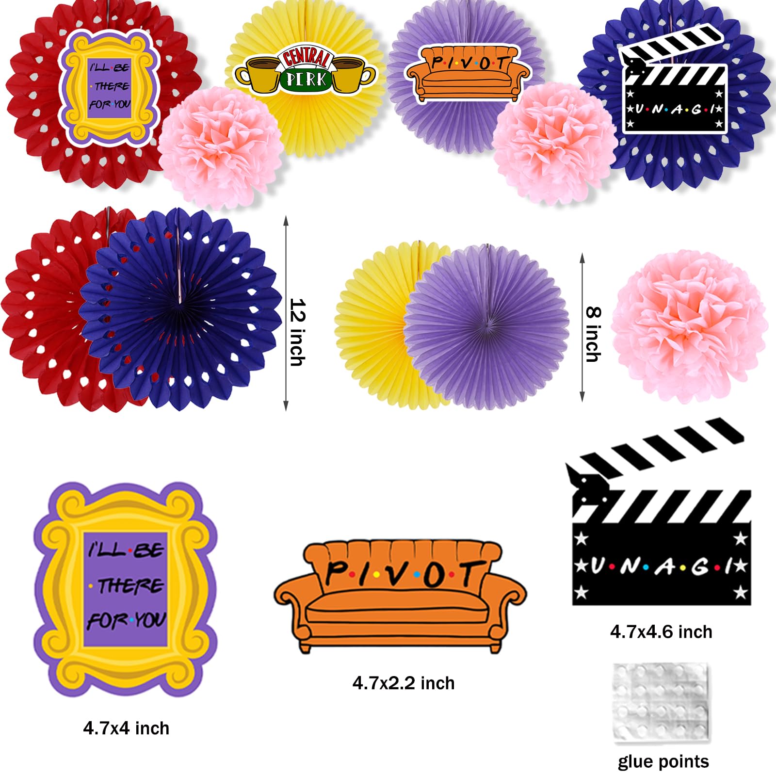 Friends TV Show Bridal Shower Decoration Kit, Hombae She Found Her Lobster Banner for Bachelorette Wedding Engagement Decorations Including Paper Fans Pom Poms Cutouts, Cake Cupcake Toppers, Balloons