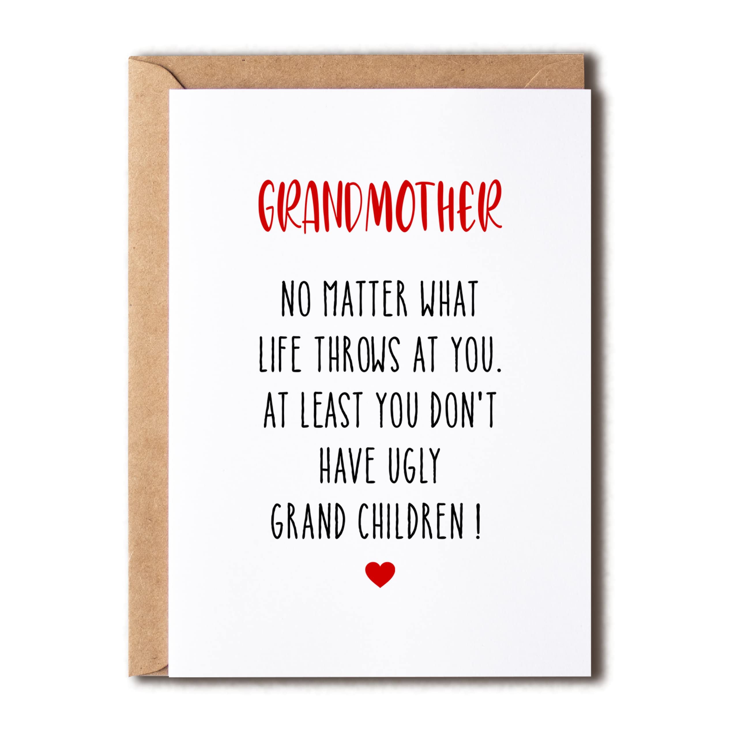 Decolove Grandmother Card - No Matter What Life Throws At You - Cheeky Birthday Card For Grandmother - Funny Greeting Card For Grandmother