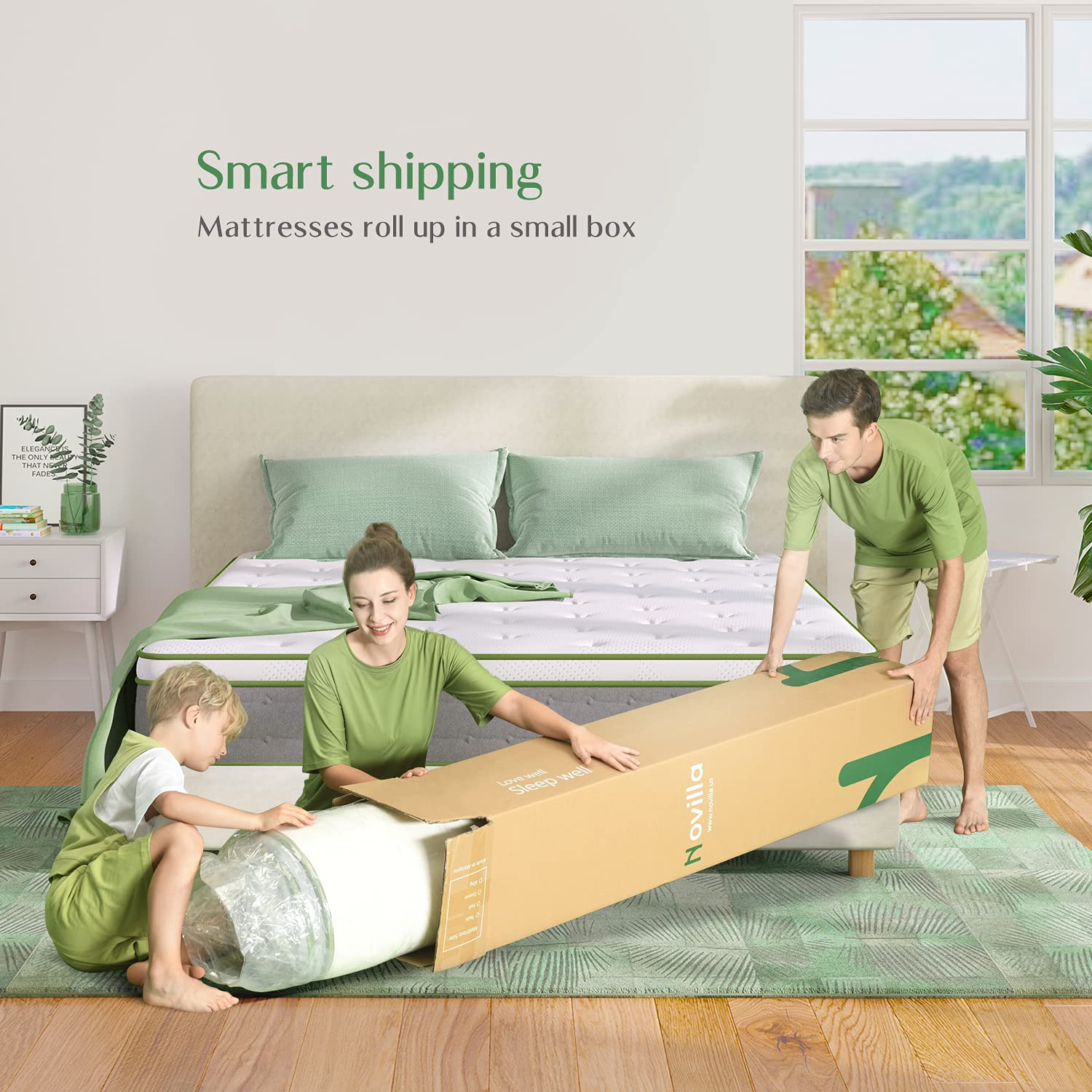 Novilla Mattress California King, 10 Inch Hybrid Pillow Top Mattress Cal King in a Box with Gel Memory Foam & Innerspring for a Cozy & Peaceful Sleep