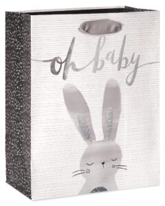 papyrus 13" large gift bag (rabbit) for baby showers, new baby, baptisms, christenings and all baby occasions (1 bag)