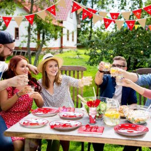 168 Pcs Nurse Graduation Party Decorations, Doctor Nurse Medical Birthday Party Tableware Set 24 Guests Dinner Dessert Plates Cups Napkins for Doctors Day Nursing School Office Party Supplies (Red)