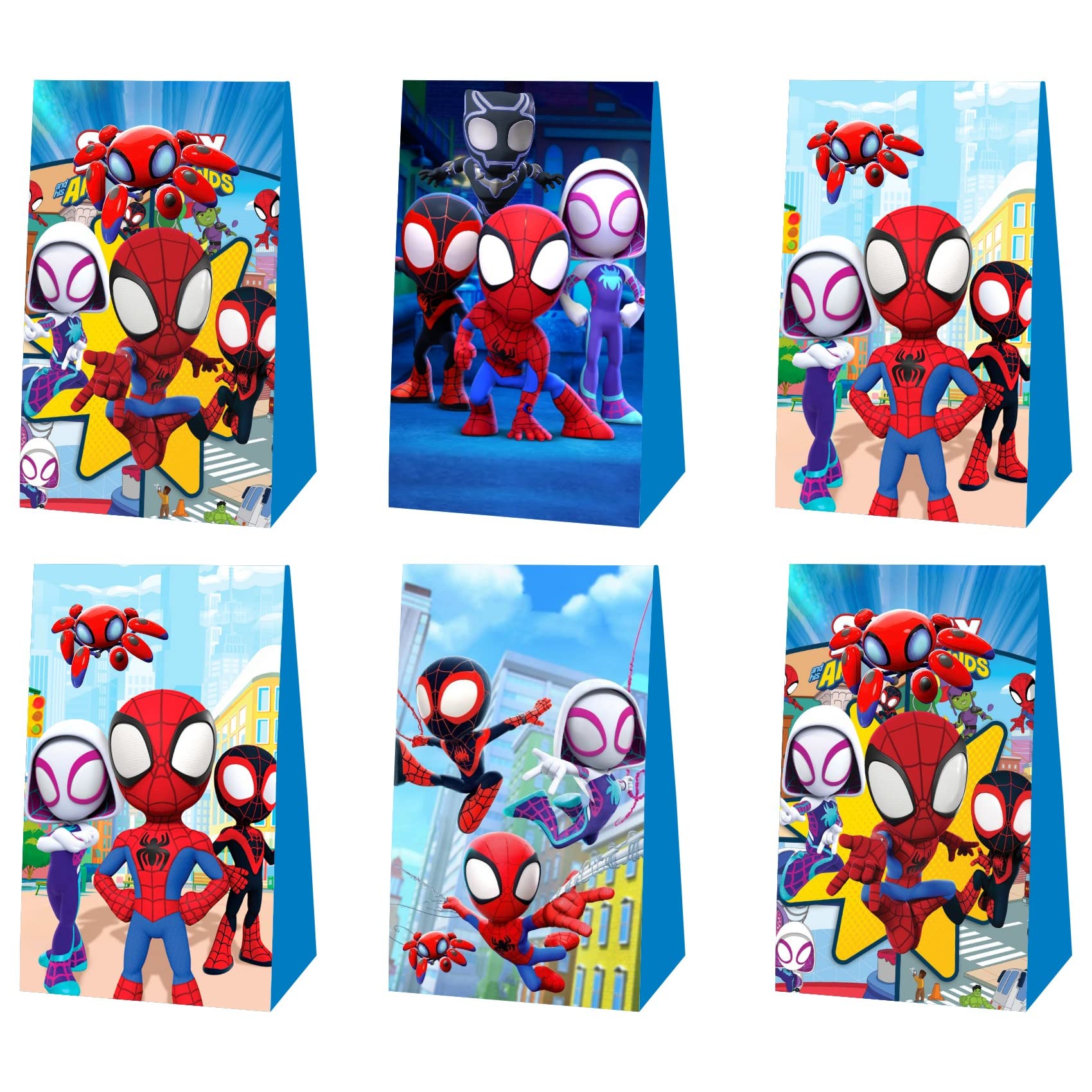 12 Pcs Party Favor Gift Bags for Boys Birthday Party Decorations, 8.3x7.8x2.7 Inch (Pack of 12)