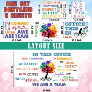 Office Inspirational Wall Decals Office Wall Decor for Office Quotes Positive Sayings Peel and Stick Office Stickers Motivational Teamwork Wall Decals Company Art We are A Team Gift (Elegant Style)