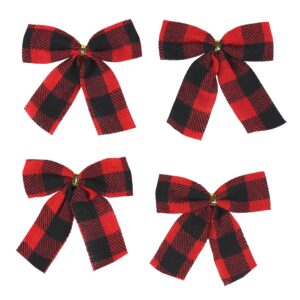 Iconikal Mini Small Velvet Bows, Red, 3.5 x 3.5-Inch, 72-Pack