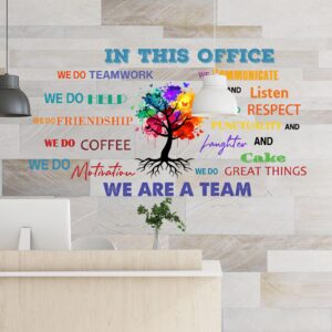 Office Inspirational Wall Decals Office Wall Decor for Office Quotes Positive Sayings Peel and Stick Office Stickers Motivational Teamwork Wall Decals Company Art We are A Team Gift (Elegant Style)