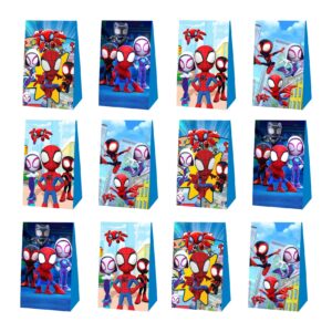 12 Pcs Party Favor Gift Bags for Boys Birthday Party Decorations, 8.3x7.8x2.7 Inch (Pack of 12)