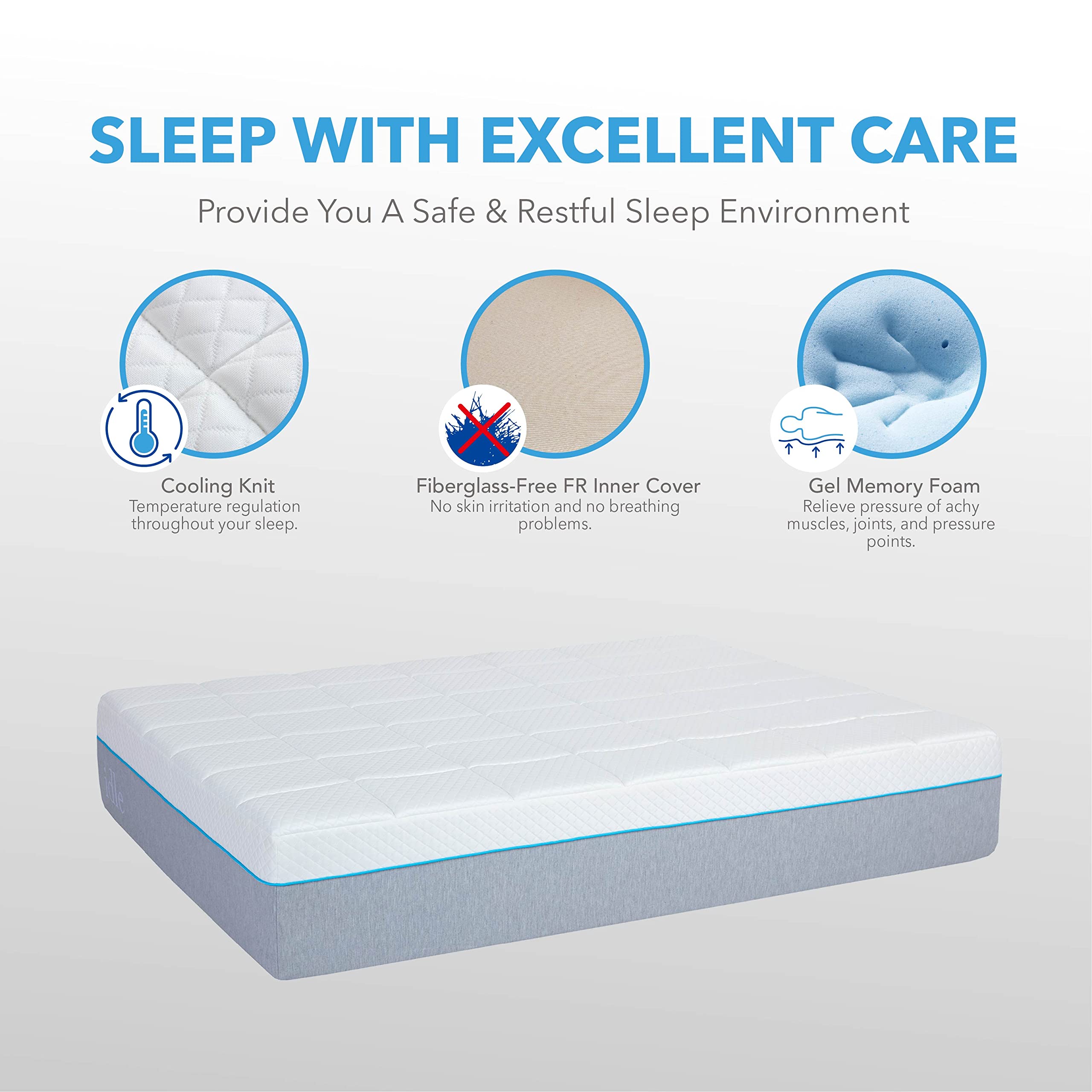 14 Inch Full Cooling Mattress, Cooling Gel Memory Foam Mattress in a Box, CertiPUR-US Certified Made in USA, Medium Double Firm Mattress for Pressure Relief, White