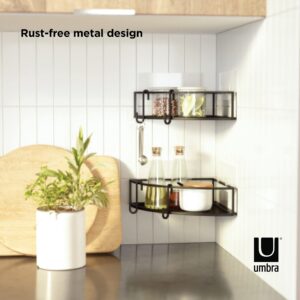 Umbra Cubiko Shower Bin Caddy Set, Corner, Black