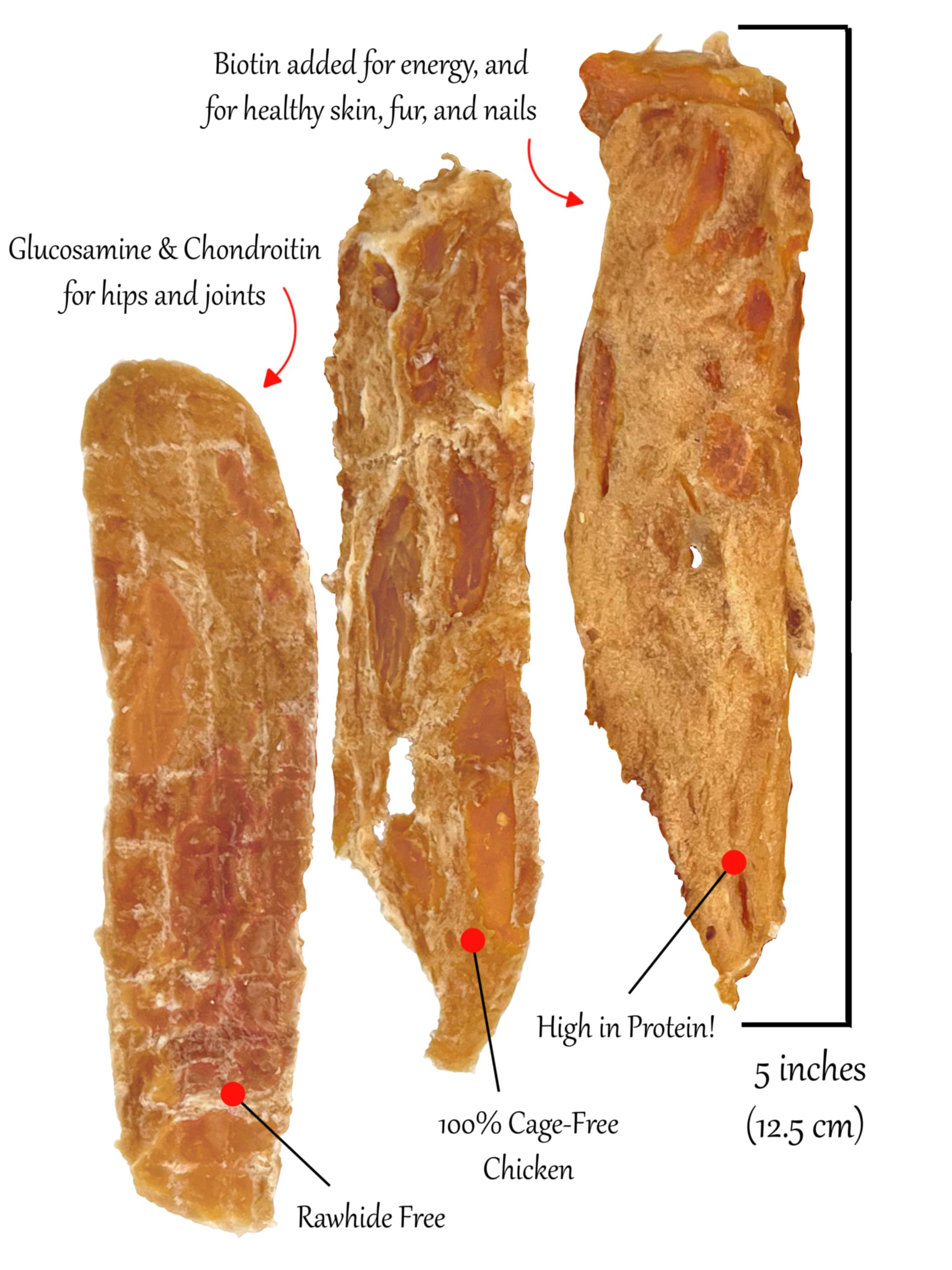 Rena's Recipe Chicken Steak Strips (30 count) (3 pack) Glucosamine and Chondroitin and Biotin added for hips and joints and nails and skin