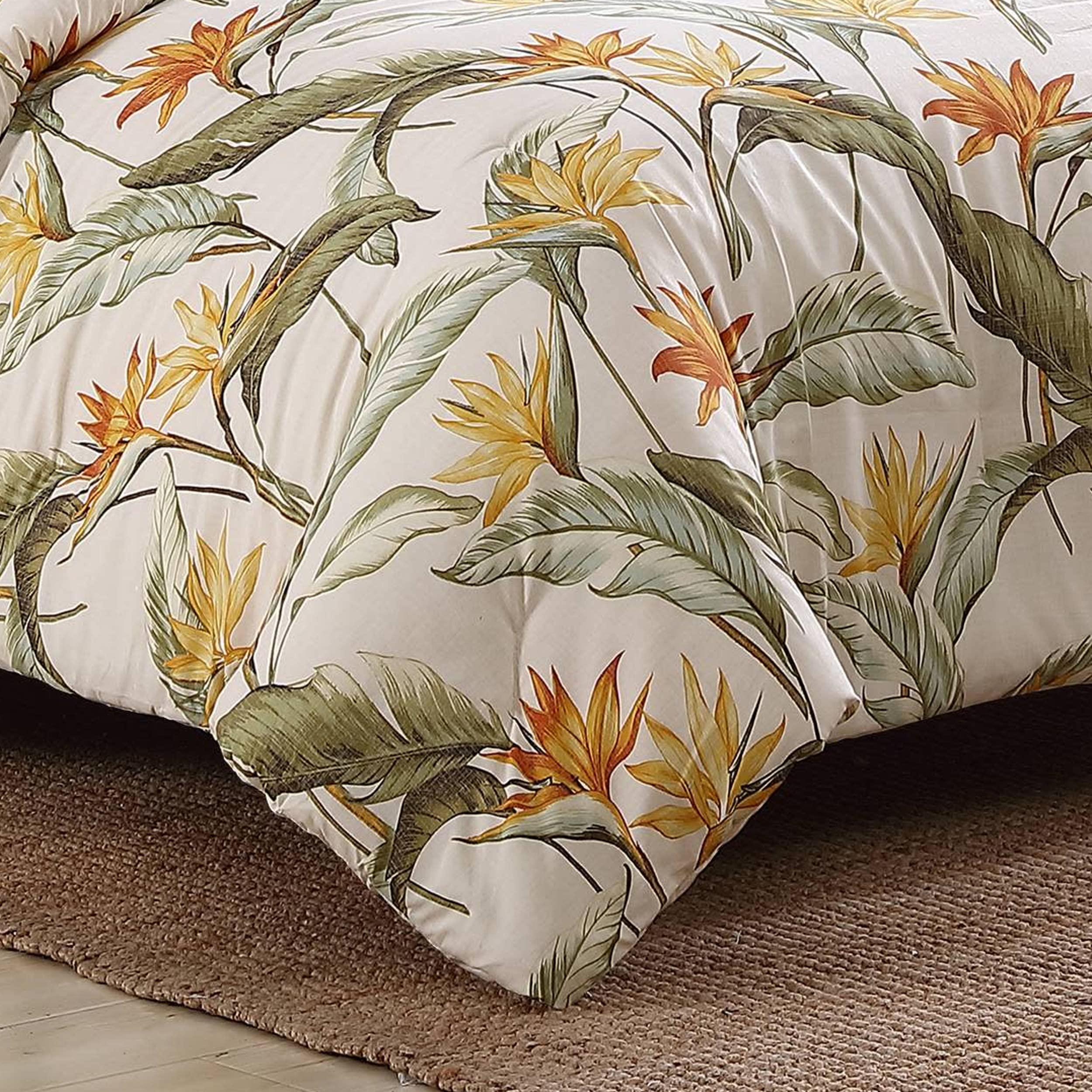 Tommy Bahama - King Duvet Cover Set, Cotton Bedding with Matching Shams & Button Closure, All Season Home Decor (Birds of Paradise Beige, King)