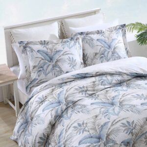 Tommy Bahama - King Duvet Cover Set, Cotton Bedding with Matching Shams & Button Closure, All Season Home Decor (Bakers Bluff Blue, King)