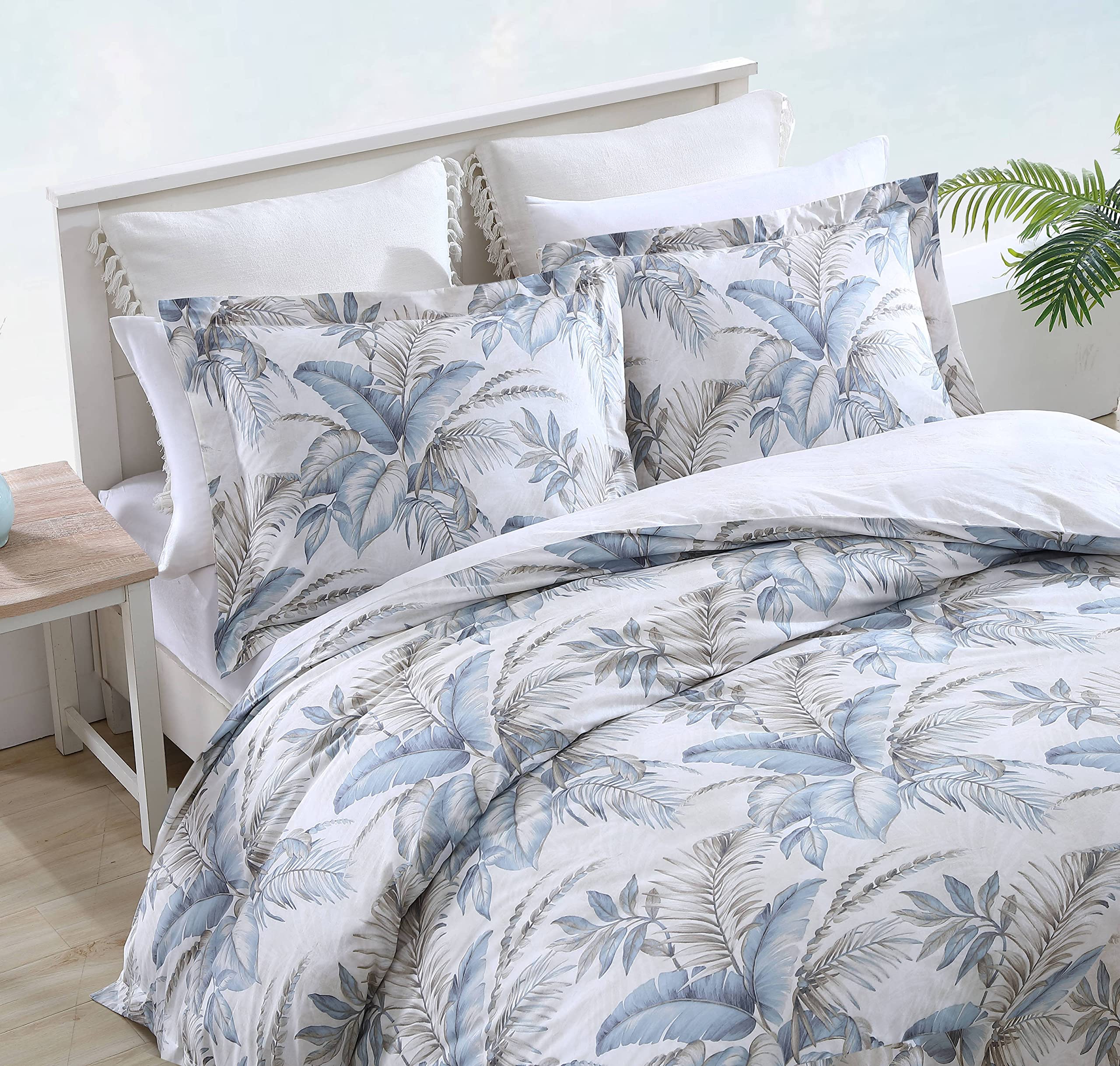 Tommy Bahama - King Duvet Cover Set, Cotton Bedding with Matching Shams & Button Closure, All Season Home Decor (Bakers Bluff Blue, King)